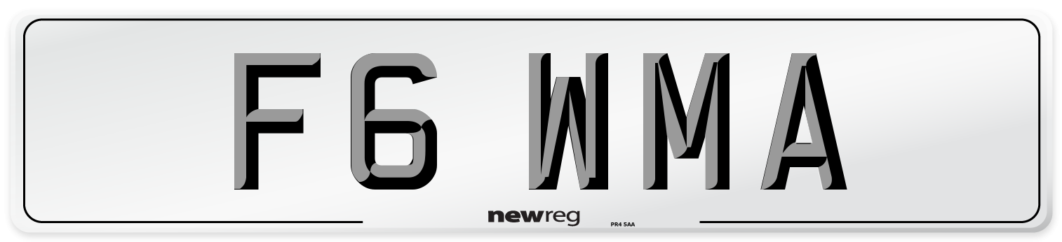 F6 WMA Number Plate from New Reg